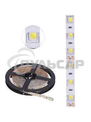 Лента светодиодная 3 м 12 В 5050 6500 К IP65 60 LED/м для БП с клеммами LAMPER