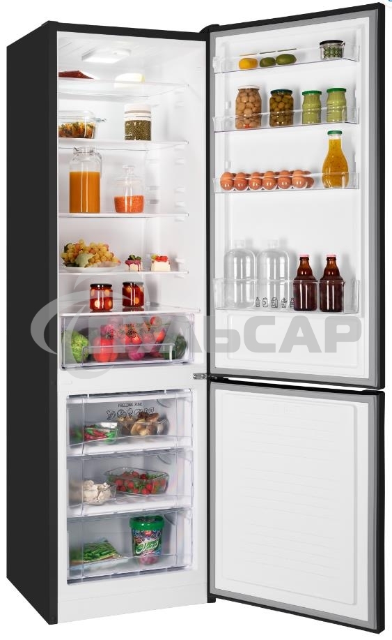 Холодильник Nordfrost NRB 134 B черный двухкамерный 238/100л морозилка снизу, капельная система