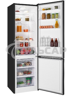 Холодильник Nordfrost NRB 134 B черный двухкамерный 238/100л морозилка снизу, капельная система