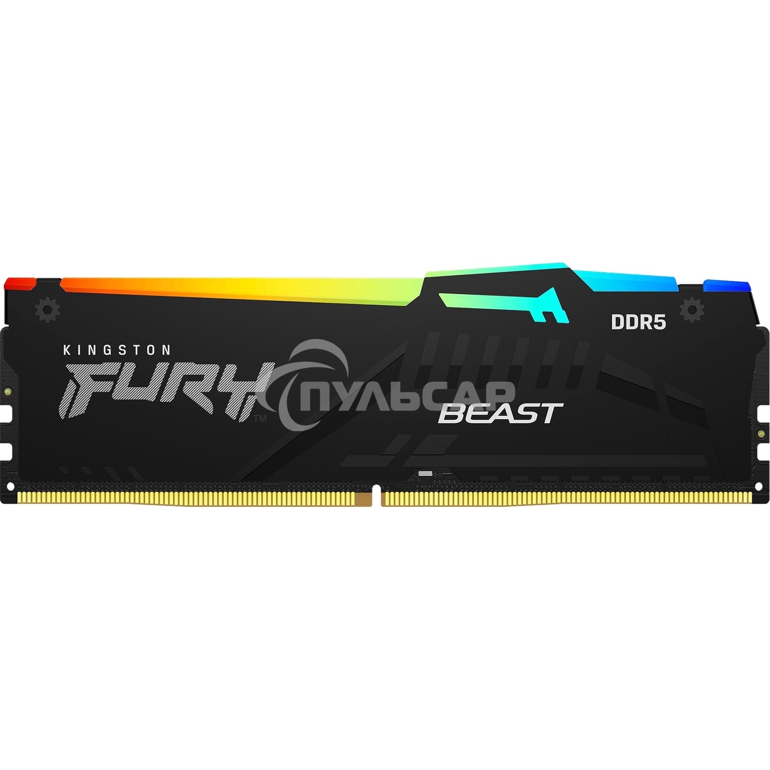 Оперативная память Kingston Fury Beast, DDR5, 32Gb (2x16Gb), 6400MHz, CL32, DIMM, радиатор, RGB, черный