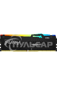 Оперативная память Kingston Fury Beast, DDR5, 32Gb (2x16Gb), 6400MHz, CL32, DIMM, радиатор, RGB, черный