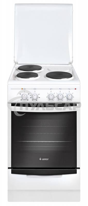Плита электрическая Gefest 5140 белый, конфорок 3 электрических, духовка 55 л, 50 см x 85 см x 58.5 см