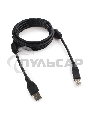 Кабель USB2.0 Pro Cablexpert CCF2-USB2-AMBM-6, AM/BM, 1.8м, экран, 2феррит.кольца, черный, пакет