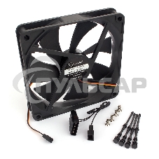 Вентилятор для корпуса Gembird 17610 черный, 140 мм, 2000 об/мин, 25.5 дБ, 3 pin