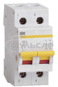 Выключатель нагрузки Iek MNV10-2-100 (мини-рубильник) ВН-32 2Р 100А ИЭК