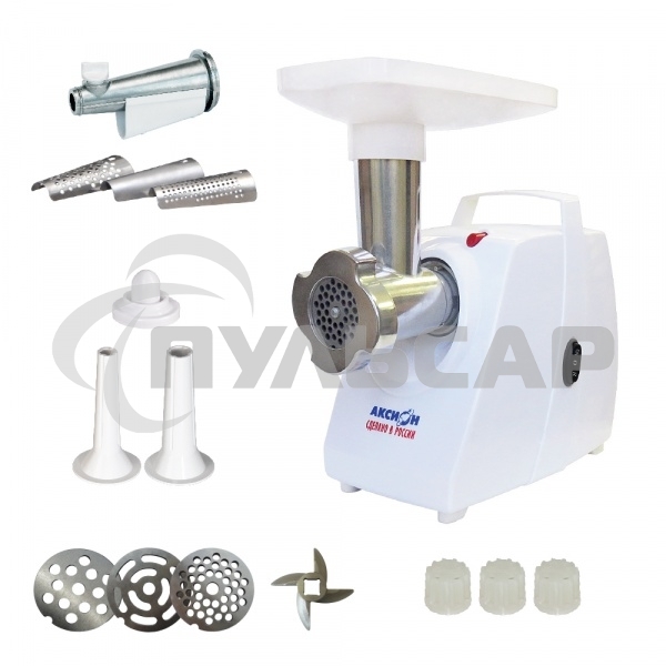 Мясорубка электрическая Аксион М33.04,1500 Вт, произ. 100 кг/час, приставки-соковыжималка, 