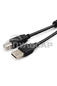 Кабель USB2.0 Pro Cablexpert CCF2-USB2-AMBM-6, AM/BM, 1.8м, экран, 2феррит.кольца, черный, пакет