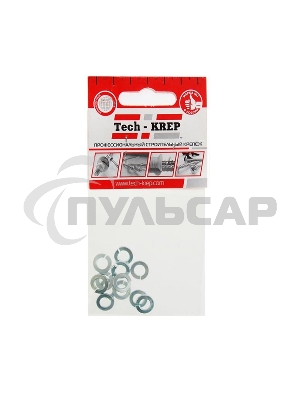 Шайба пружинная М6 цинк. DIN 127 (уп.12шт) пакет Tech-Krep 103048