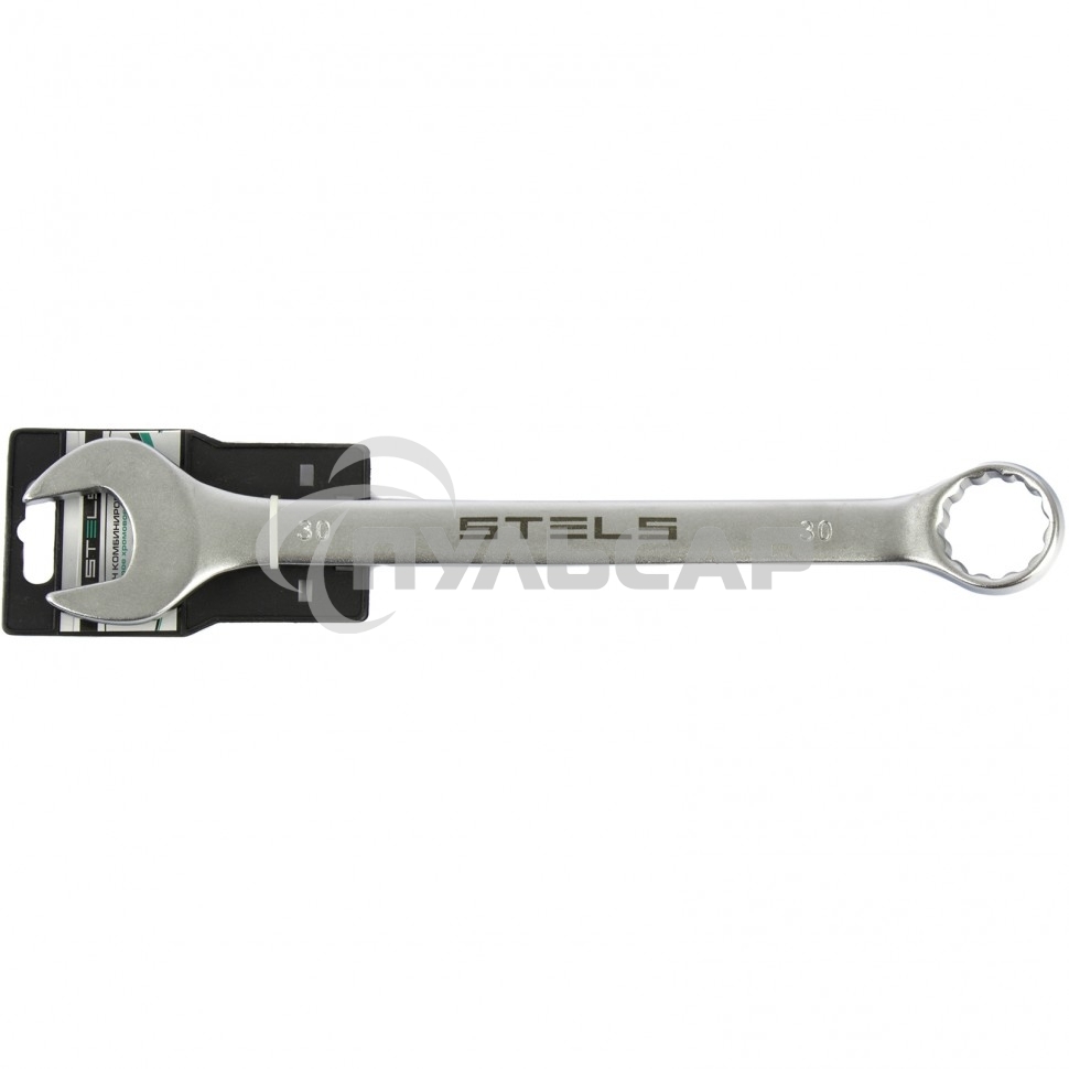 Ключ комбинированный, 30 мм, CrV, матовый хром Stels