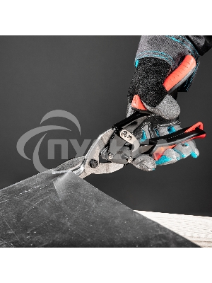 Ножницы по металлу Matrix, 250 мм, левые, обрезиненные рукоятки