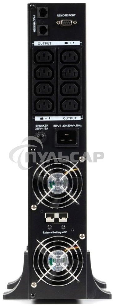 Источник бесперебойного питания ИБП Бастион RAPAN-UPS 3000 RACK+4x9Ah (2100 Вт, Line-interactive, встроенные АКБ 6 шт.x 9Ah) 8960