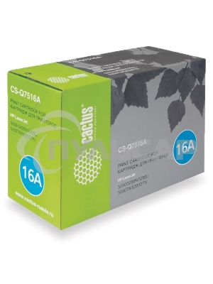 Картридж лазерный Cactus CS-Q7516A для принтеров HP LaserJet 5200/5200N; Canon LBP 3500 черный 12000 стр.