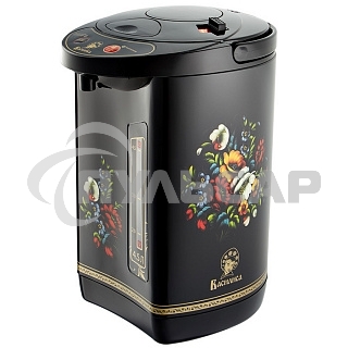 Чайник-термос электрический ВАСИЛИСА ТП5-900(Мощность в режиме кипячения 900Вт. Объем 4,5л. Внутр. емкость из нерж. стали. 3 способа розлива воды. Режим поддержания температуры воды. Защита от перегрева. Функции повторного кипячения и дехлорирования воды.