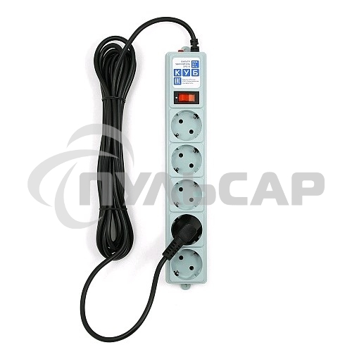 Сетевой фильтр Powercube SPG-B-15 5м (5 розеток) серый (коробка)