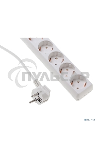 Сетевой удлинитель Buro BU-PS5.1/W 1.5м (5 розеток) белый (пакет ПЭ)
