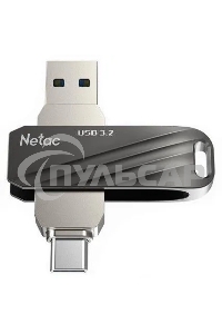 Флешка USB Netac US11 черный 64 Gb USB Type-A + USB Type-C, metal/plastic case