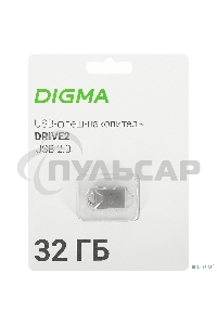 Флешка USB Digma 32 Gb DRIVE2 DGFUM032A20SR USB 2.0 серебристый