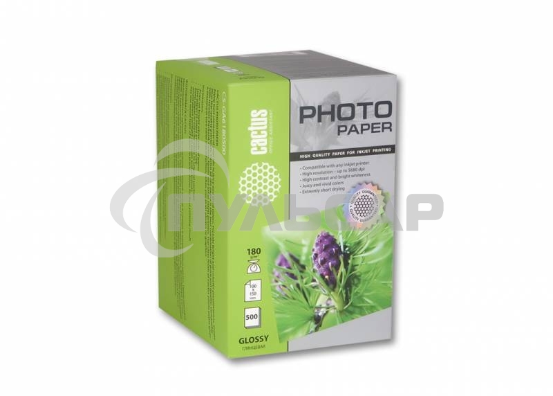 Фотобумага Cactus CS-GA6180500 глянцевая A6 180 г/м2 500 листов