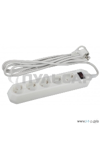 Сетевой фильтр ЭРА USF-5es-1.5m-W, 1.5м, белый б0019031