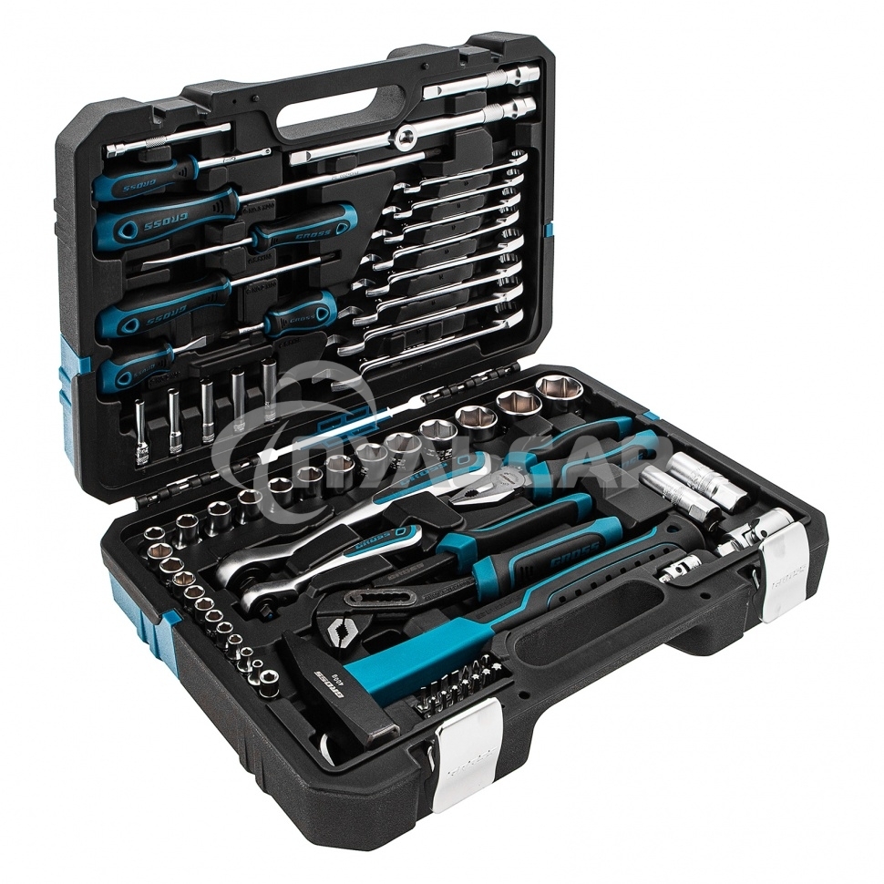 Набор инструментов 76 предметов, 120 зубьев, CrV1/4, 1/2