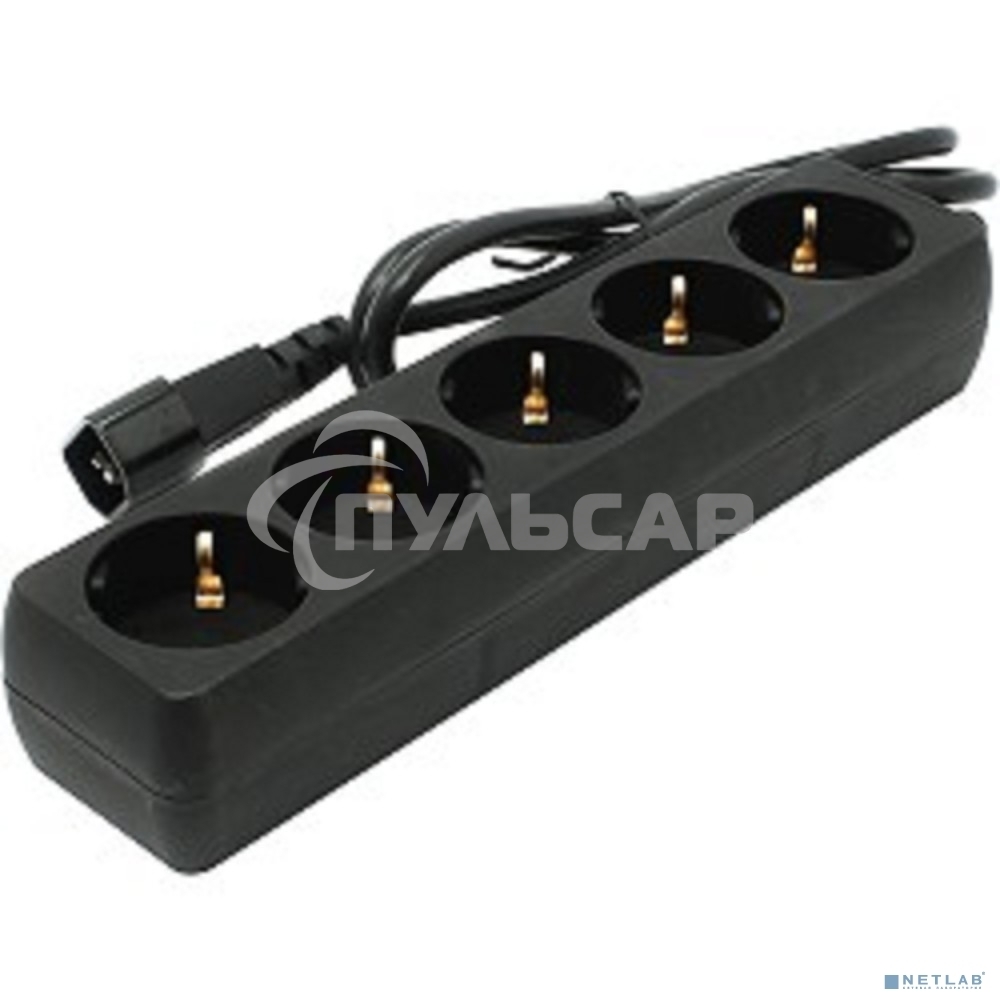 Сетевой фильтр для ИБП ExeGate EX221201RUS SPU-5-1.2B (5 розеток, 1.2м, UPS вилка IEC320-C14, черный)