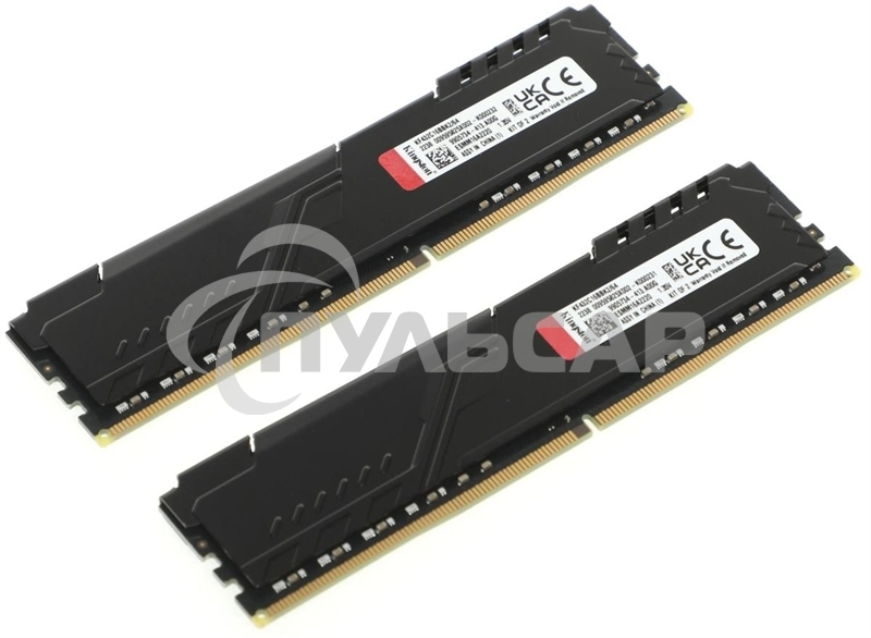 Оперативная память Kingston Fury Beast, DDR4, 64Gb (2x32Gb), 3200MHz, CL16, DIMM, черный