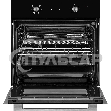 Духовой шкаф MONSHER MOE 6162 Noir, 5 режимов работы, объем духовки 58 л., утапливаемые переключатели, сенсорный таймер, 2 стекла в дверце, энергоэффективность А, цвет: черный,фурнитура серебряная