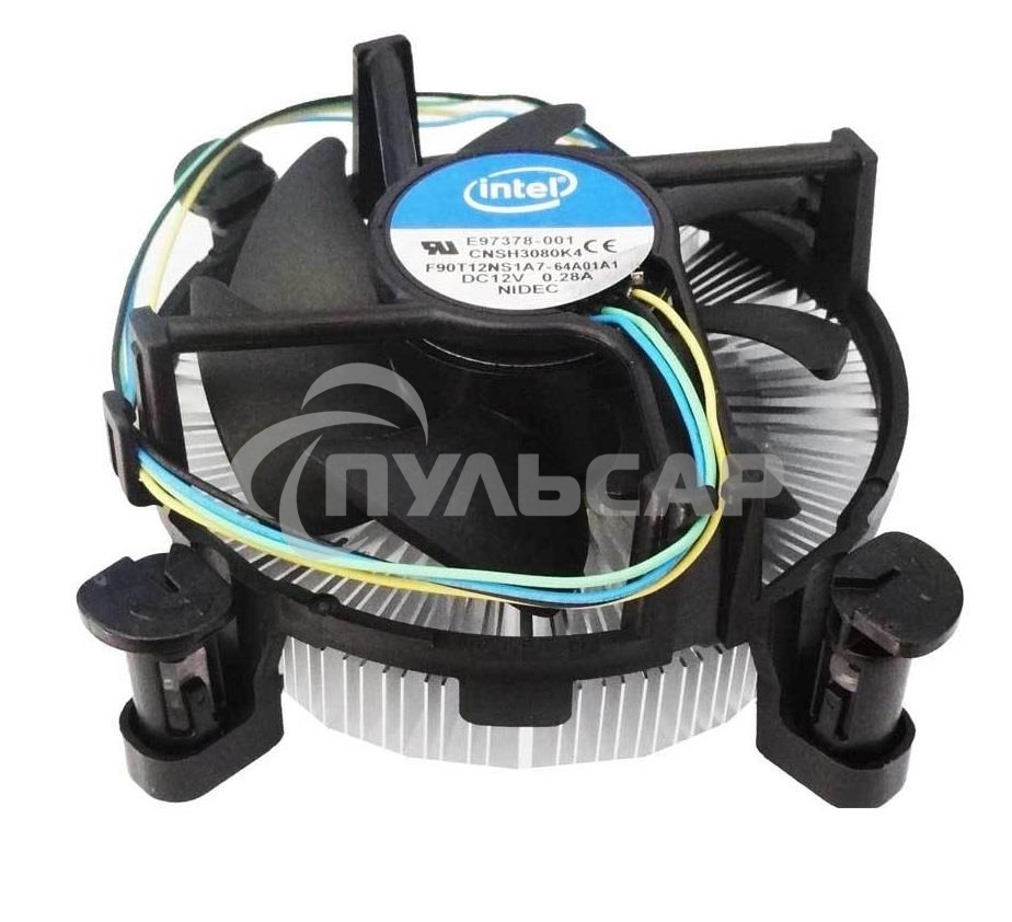 Кулер для процессора E97378 серебристый/черный 80мм алюминий+медь 95W 45мм