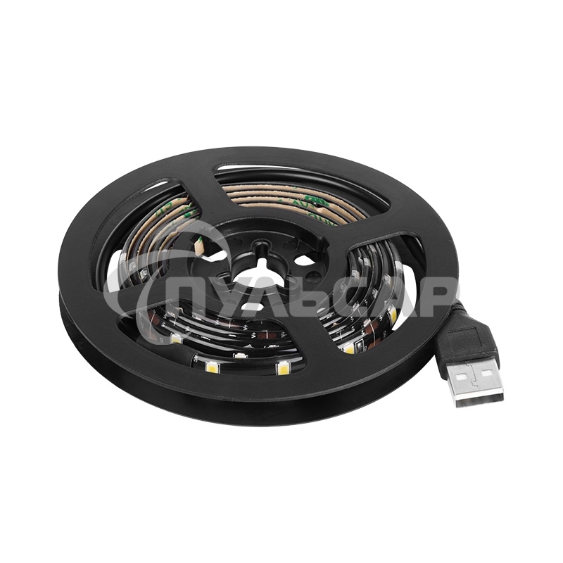 Лента светодиодная с USB коннектором 5 В, 8 мм, IP65, SMD 2835, 60 LED/m, цвет свечения теплый белый (3000 K)