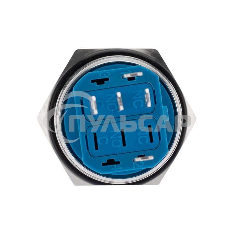 Кнопка антивандальная Ø 22 12 В Б/Фикс (5с) (ON)-OFF/(OFF)-ON подсв./зеленая Rexant