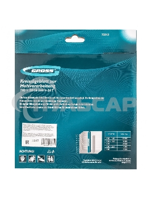 Пильный диск по дереву ф185 х 20 мм, 24 зуба + кольцо 20/16мм Gross