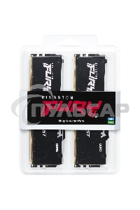 Оперативная память Kingston Fury Beast, DDR5, 32Gb (2x16Gb), 6400MHz, CL32, DIMM, радиатор, RGB, черный
