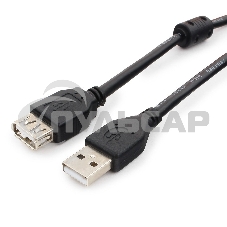 Кабель Cablexpert USB2.0 Pro CCF2-USB2-AMAF-6, AM/AF, 1.8м, экран, 2феррит.кольца, черный, пакет