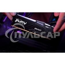 Оперативная память Kingston Fury Beast, DDR5, 32Gb (2x16Gb), 6400MHz, CL32, DIMM, радиатор, RGB, черный