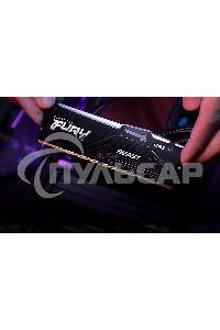 Оперативная память Kingston Fury Beast, DDR5, 32Gb (2x16Gb), 6400MHz, CL32, DIMM, радиатор, RGB, черный