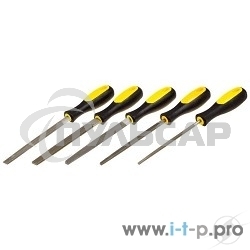 Набор STAYER: Напильники с двухкомпонентной рукояткой,плоский,полукруглый,трехгранный,квадратный,круглый,№2,200мм (1682-20-H5_z01)