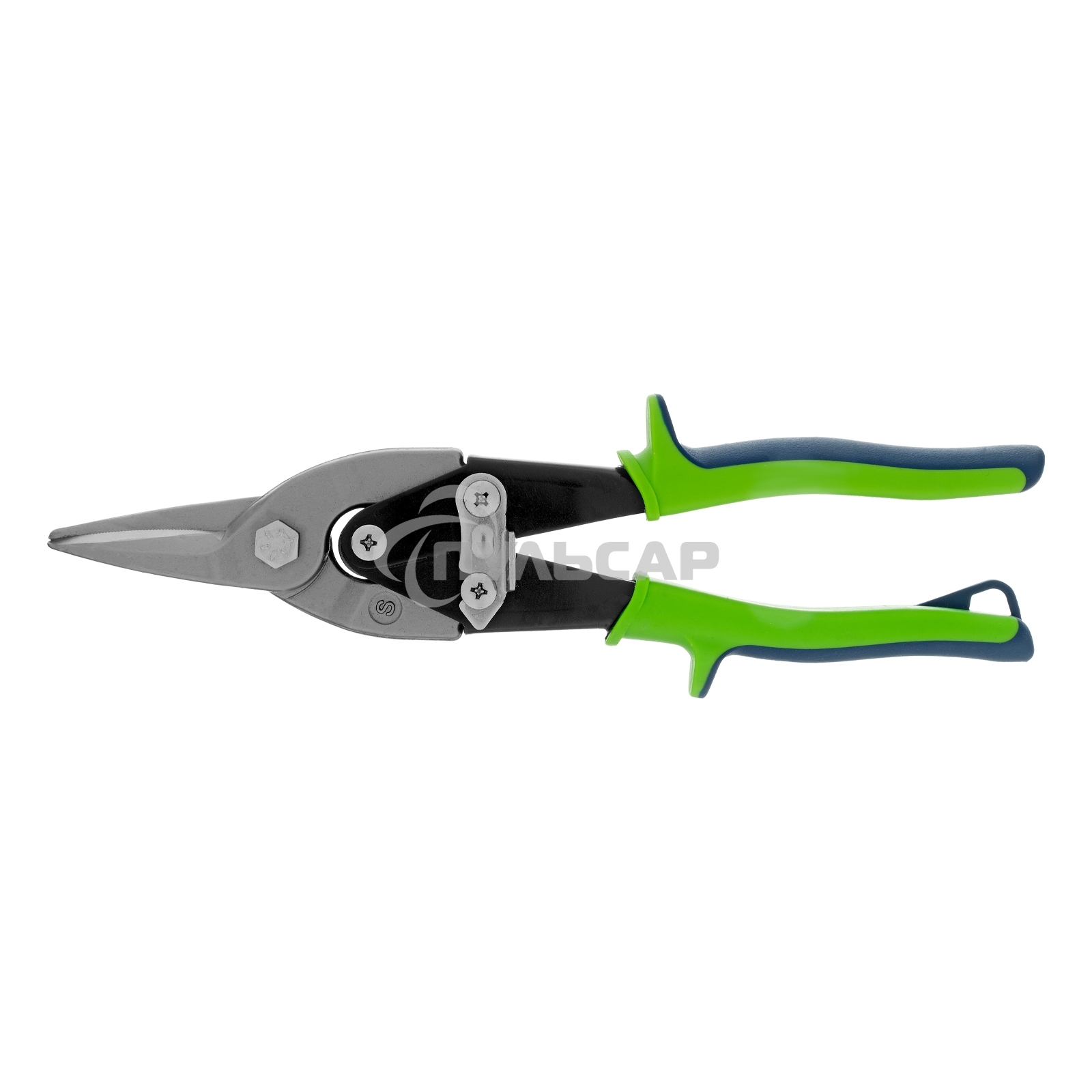 Ножницы по металлу, 250 мм, прямой рез, сталь С55,двухкомпонентные рукоятки СИБРТЕХ