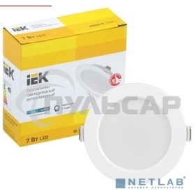 Светильник светодиодный ДВО 1611 7Вт 4000К IP20 круг бел. IEK LDVO0-1611-07-4000-K01