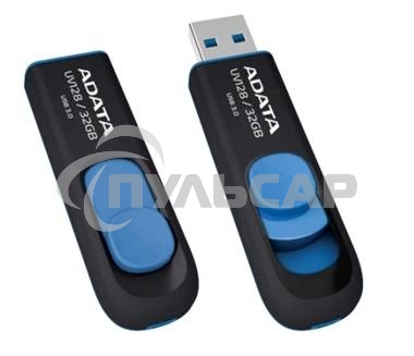Флешка USB ADATA UV128 (AUV128-128G-RBE), 128Gb, USB 3.0, R/W 100/30, черный/синий