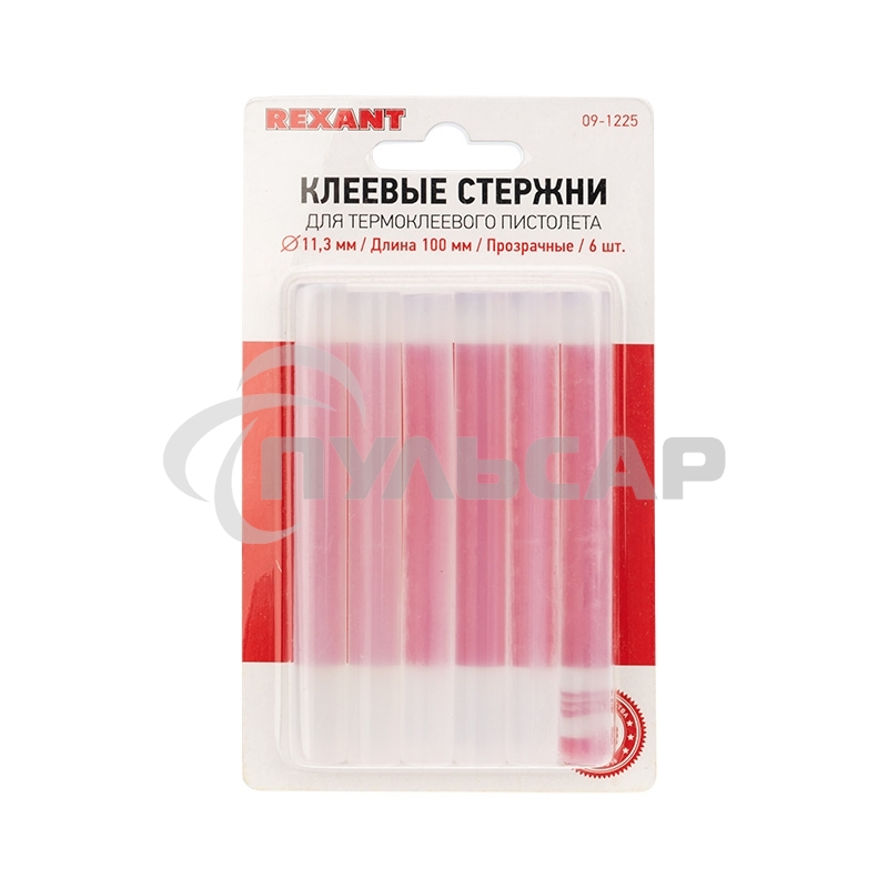 Клеевые стержни Rexant, Ø11 мм, 100 мм, прозрачные, 6 шт., блистер Новинка!