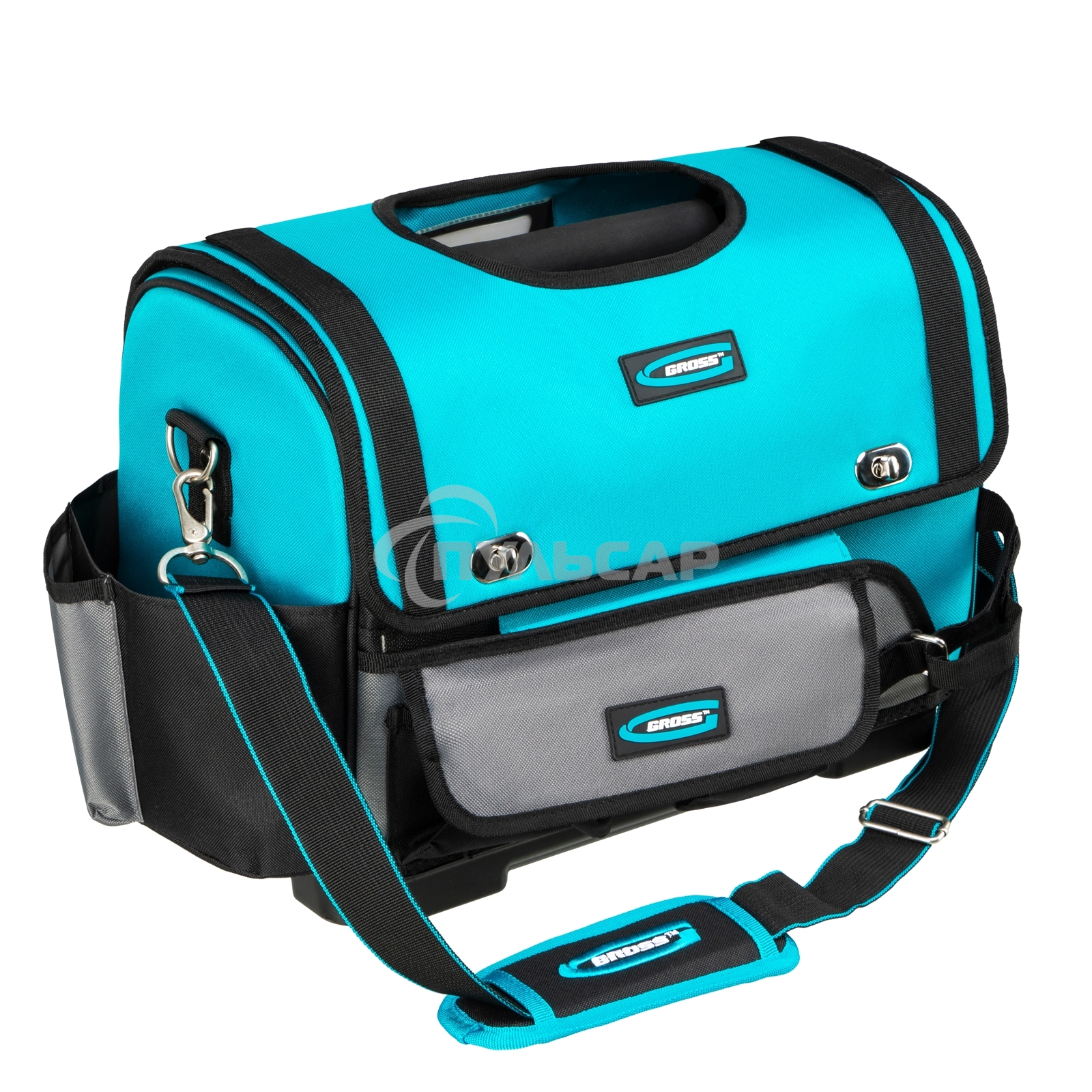 Переноска для инструмента, 400х225х300мм, пластиковое дно, наплечный ремень Gross