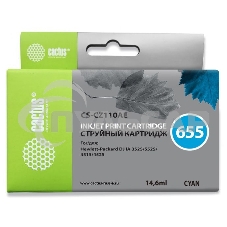 Картридж струйный Cactus CS-CZ110AE №655 голубой (14,6 мл) для HP DJ IA 3525/5525/4515/4525