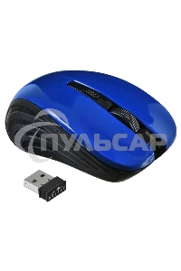 Мышь беспроводная Oklick 545MW черный/синий, 1600 dpi, радиоканал, USB, кнопки - 4