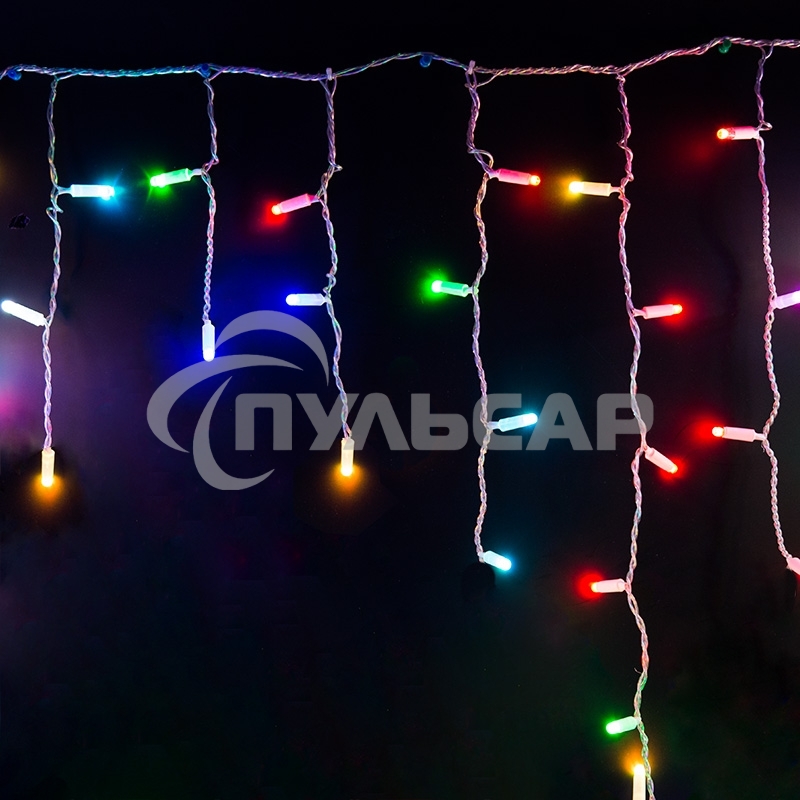 Гирлянда Neon-night Айсикл (бахрома) светодиодный, 4,8 х 0,6 м, прозрачный провод, 230 В, диоды RGB, 176 LED