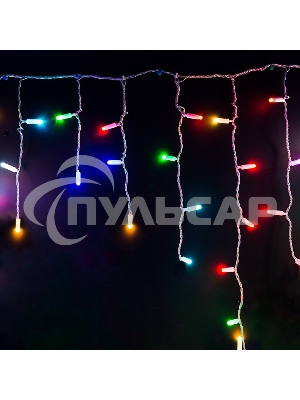 Гирлянда Neon-night Айсикл (бахрома) светодиодный, 4,8 х 0,6 м, прозрачный провод, 230 В, диоды RGB, 176 LED