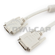 Кабель DVI-D dual link Gembird/Cablexpert CC-DVI2-10M, 25M/25M, 10м, экран, феррит.кольца, пакет