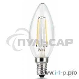 Лампа светодиодная LED Gauss Filament Свеча E14 9W 680lm 2700К 1/10/50
