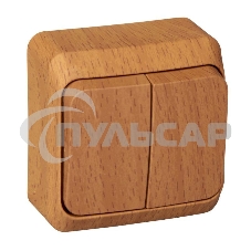 Выключатель 2-кл. ОП Этюд Дача 10А IP20 бук SchE BA10-002T