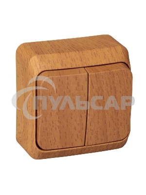 Выключатель 2-кл. ОП Этюд Дача 10А IP20 бук SchE BA10-002T