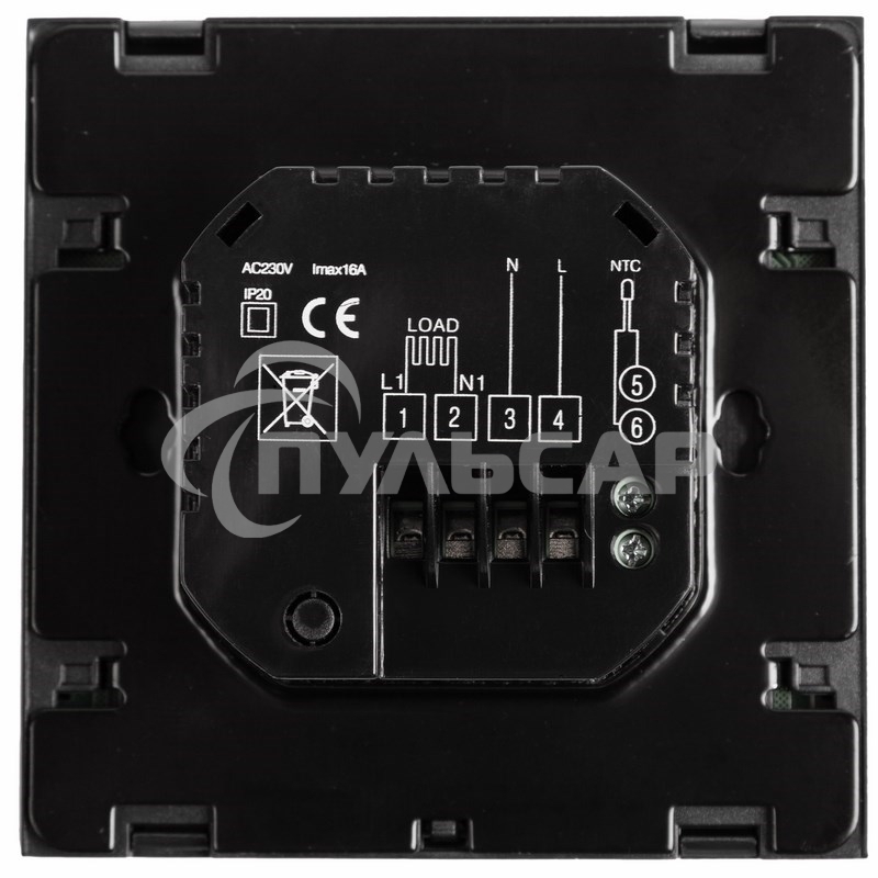 Терморегулятор сенсорный с автоматическим программированием Rexant, R200B, черный